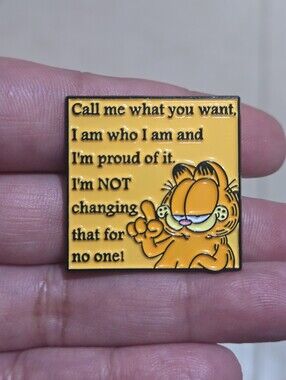 Garfield I Am Who I Am Enamel Pin - Orange